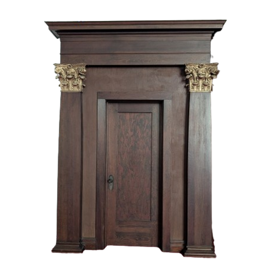 Ornate Oak Door with Trim